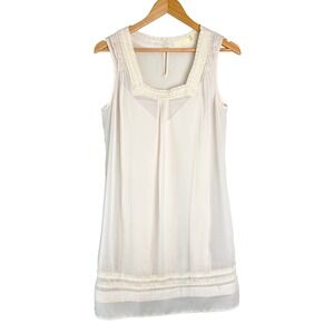 Pins & Needles Womens Romantic Slip Dress M Cream Sheer Fairy Whimsical Cottage